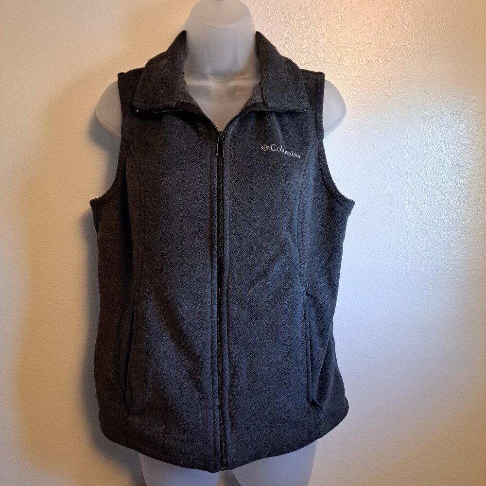 Columbia Ladies Benton Springs Gray Vest full zip Size Medium - Picture 1 of 7